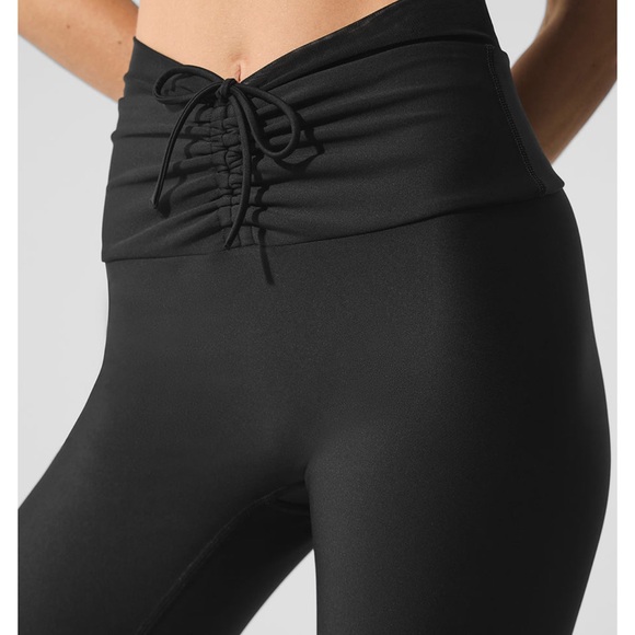 ALO authentic Black Lace-Up Capri Leggings - Picture 3 of 4